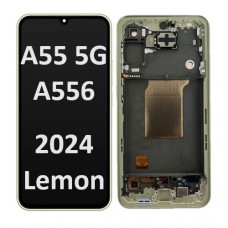 Samsung SM-A556 (A55 5G 2024) LCD touch screen (Original Service Pack) with frame [YELLOW / LEMON] GH82-34305D